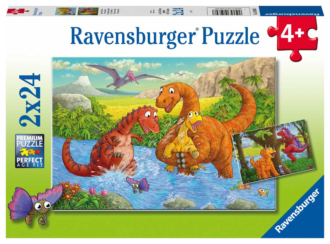 Ravensburger Barnpussel - Dinosaurielekstund 2x24 bitar