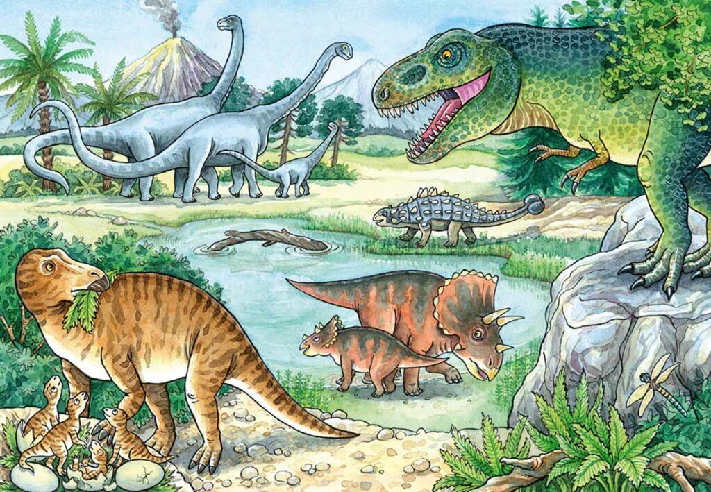Ravensburger Barnpussel – Dinosaurier från land & hav 2×24 bitar