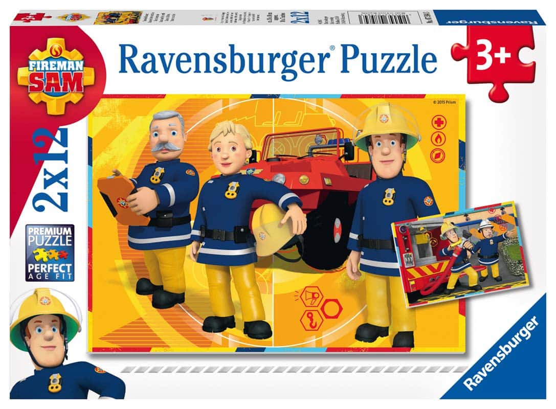 Ravensburger Barnpussel: Brandman Sam i aktion 2x12 Bitar