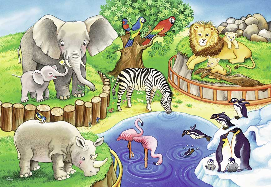 Ravensburger Barnpussel – Djur på Zoo 2×12 Bitar