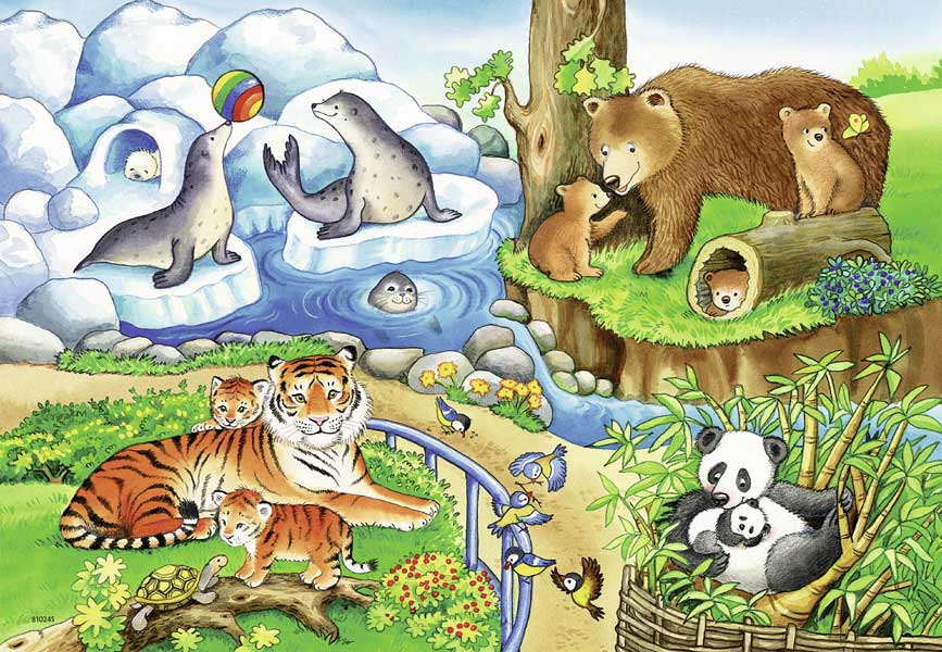 Ravensburger Barnpussel – Djur på Zoo 2×12 Bitar
