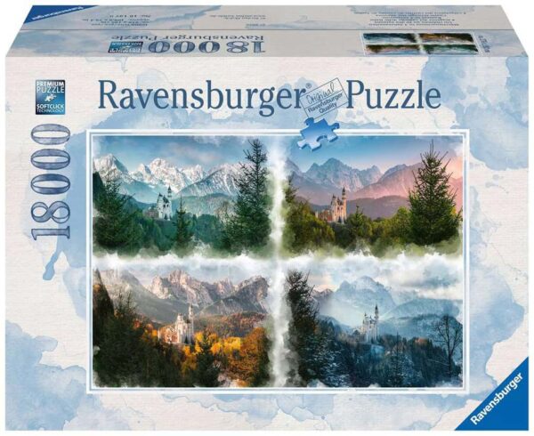Pussel - Slottet Neuschwanstein genom årstiderna 18000 bitar