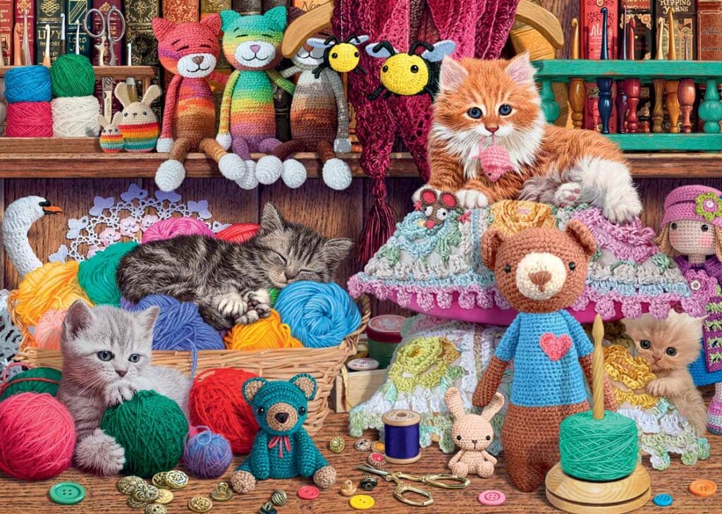 Ravensburger Pussel – Stickande kattunge 1000 bitar