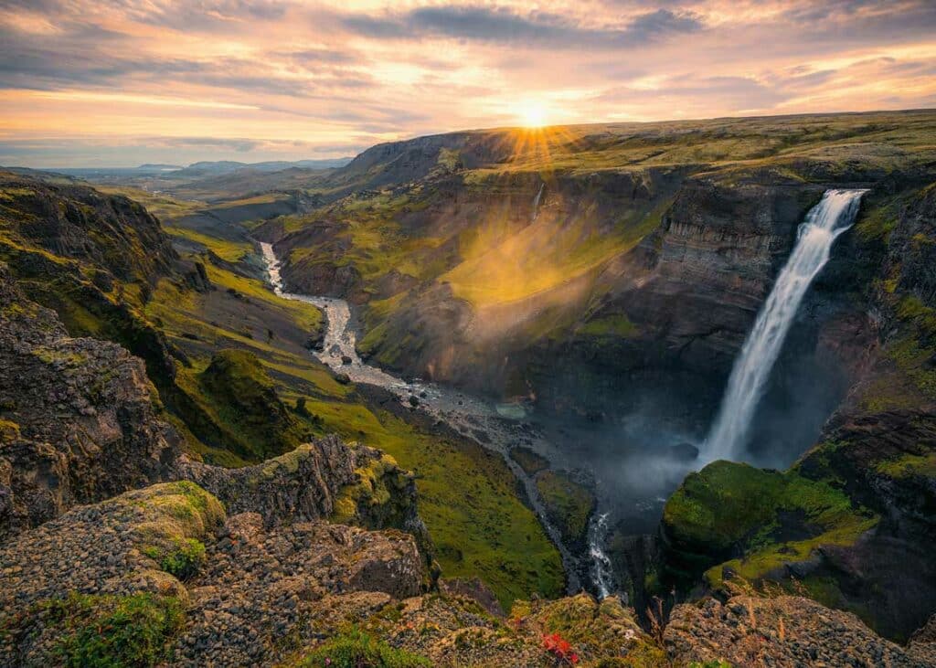 Beautiful Places Pussel – I Skandinavien: Háifoss, Island 1000 bitar