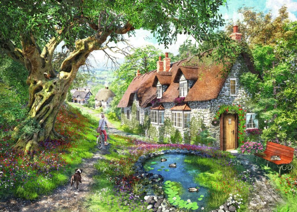 Ravensburger Pussel – Längs vägen: 1# Flower Hill Lane 1000 bitar
