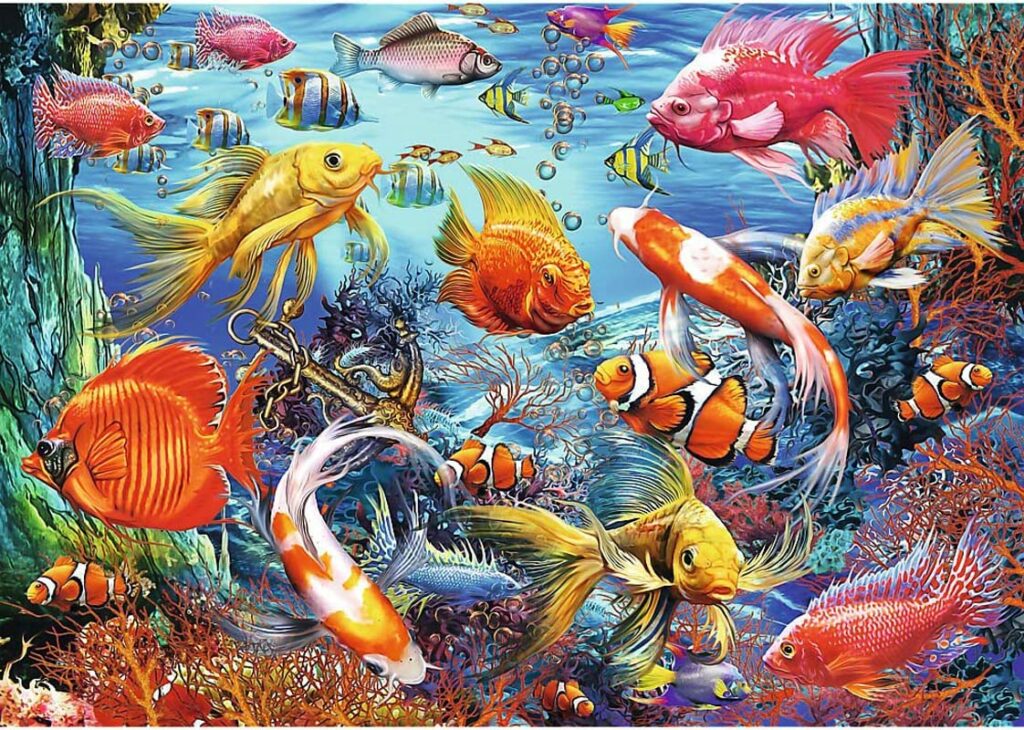 Hidden Shapes-Pussel – Undervattenliv 1060 Bitar