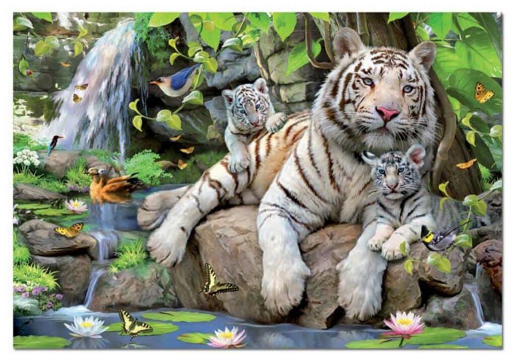Pussel – Vit Bengalisk tiger 1000 Bitar