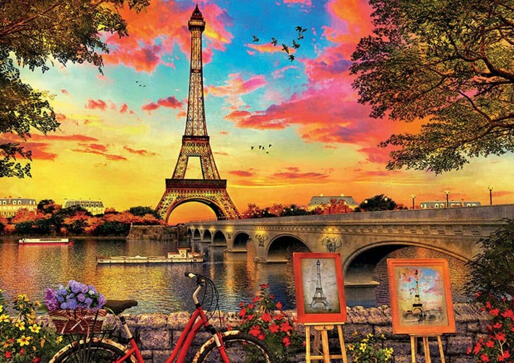 Pussel – Solnedgång i Paris 3000 Bitar