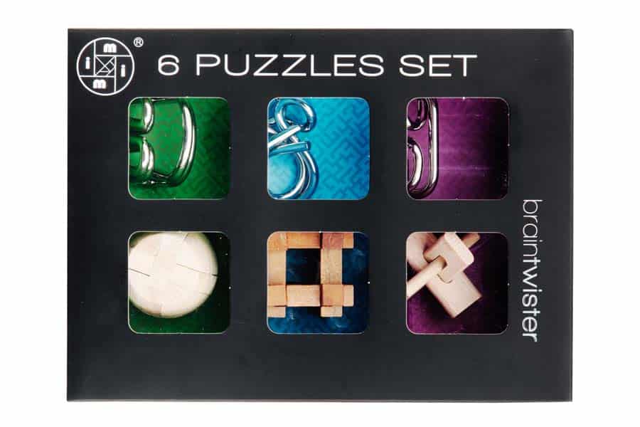 Metall- & träpussel-set 6 st