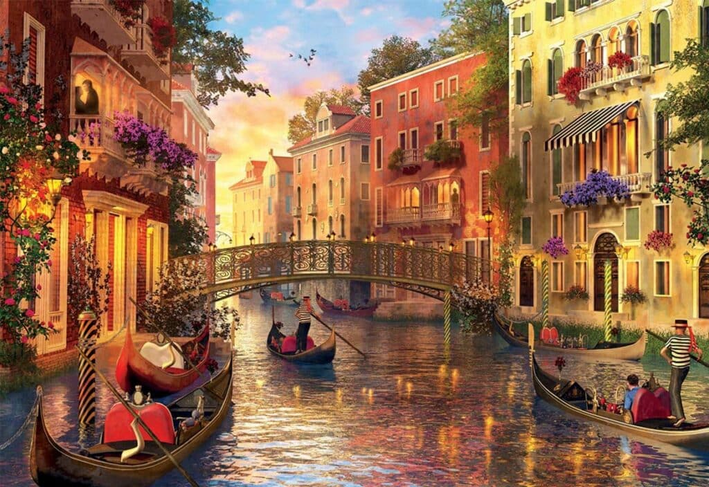 Pussel – Davison: Solnedgång över Venedig 1500 Bitar