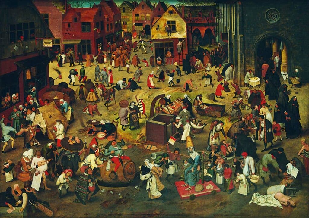 Art Pussel – P.Brueghel: Kampen mellan karneval och fasta  1000 bitar