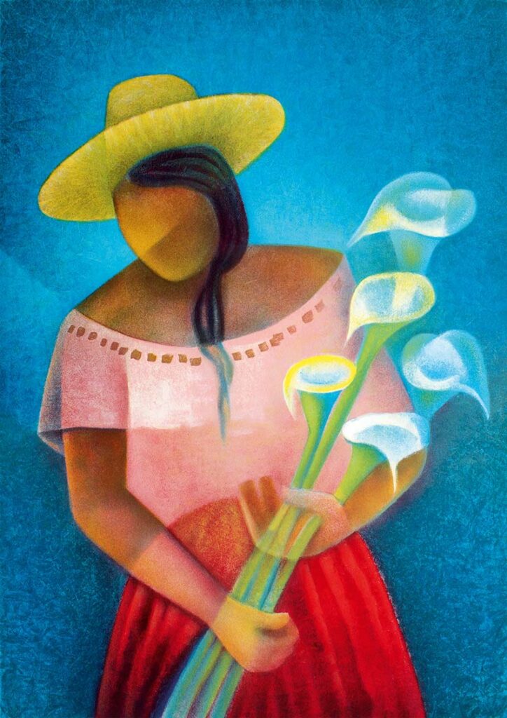 Art Pussel – L.Toffoli: Kvinnan med Arum blommorna 1000 bitar