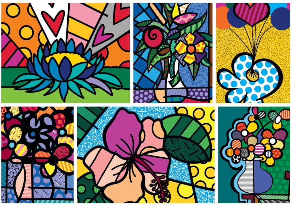 Bluebird Pussel – R.Britto: Blomkollage 2000 bitar