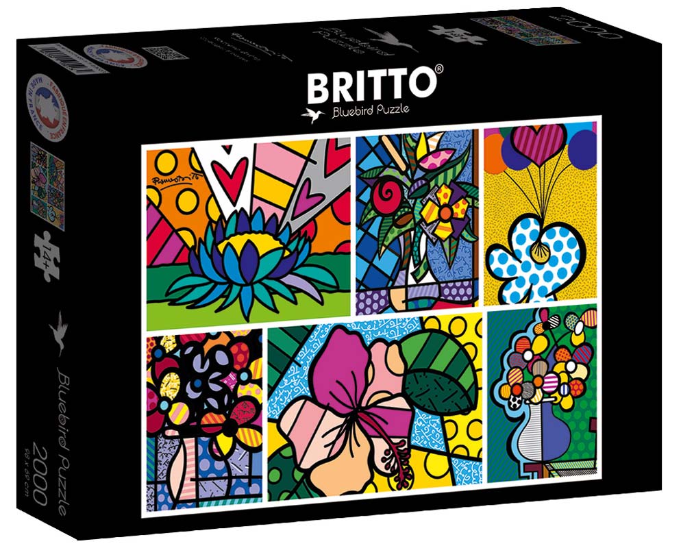 Pussel - R.Britto: Blomkollage 2000 bitar