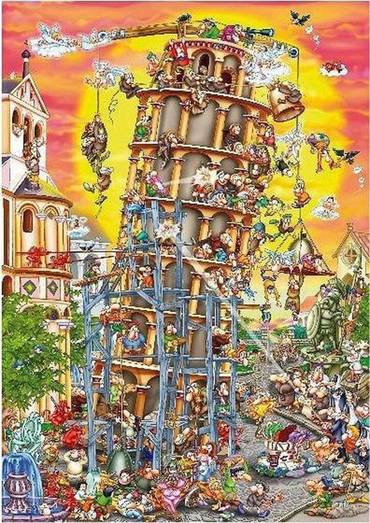 Pussel – Cartoon Collection: Lutande Tornet i Pisa 1000 bitar