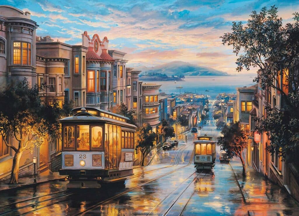 Pussel – San Francisco , spårvagns himlen 1000 bitar