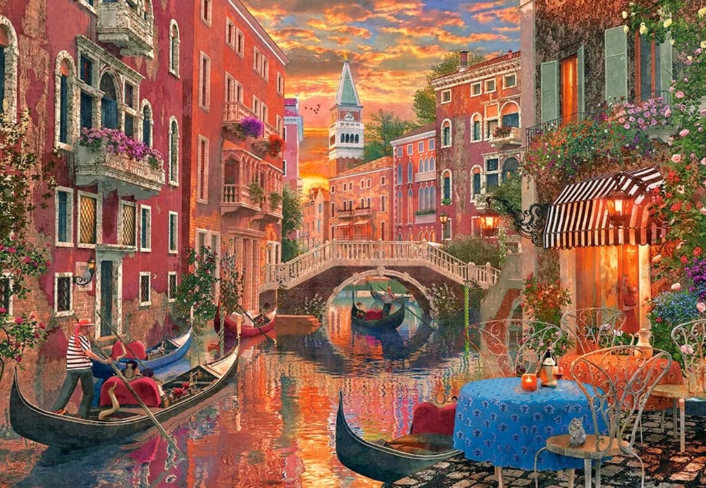 Pussel – En romatisk kväll i Venedig, Italien 1500 bitar