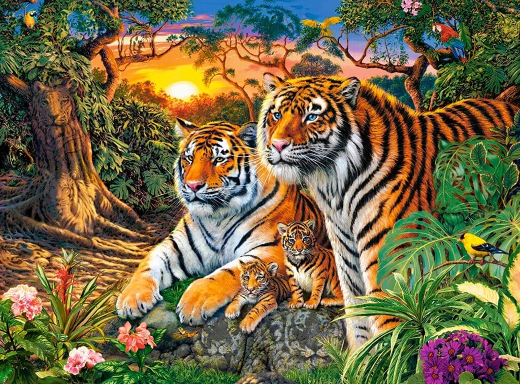 Pussel – En tiger familj 2000 bitar