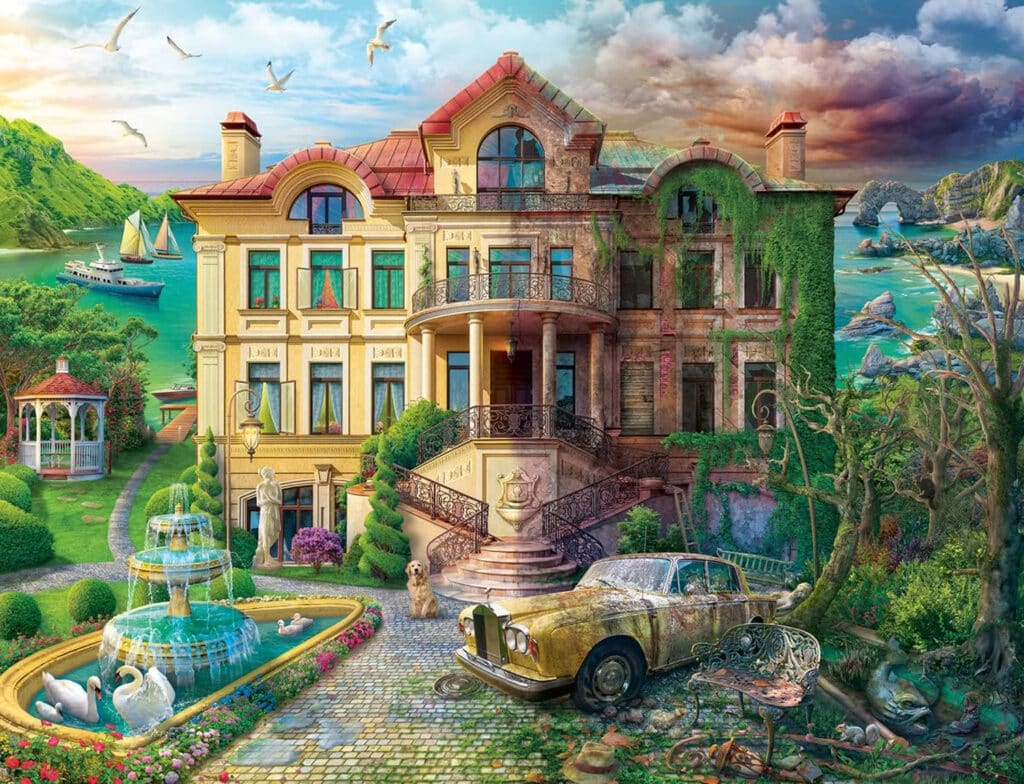 Ravensburger Pussel – Då och nu: Herrgården 2000 bitar