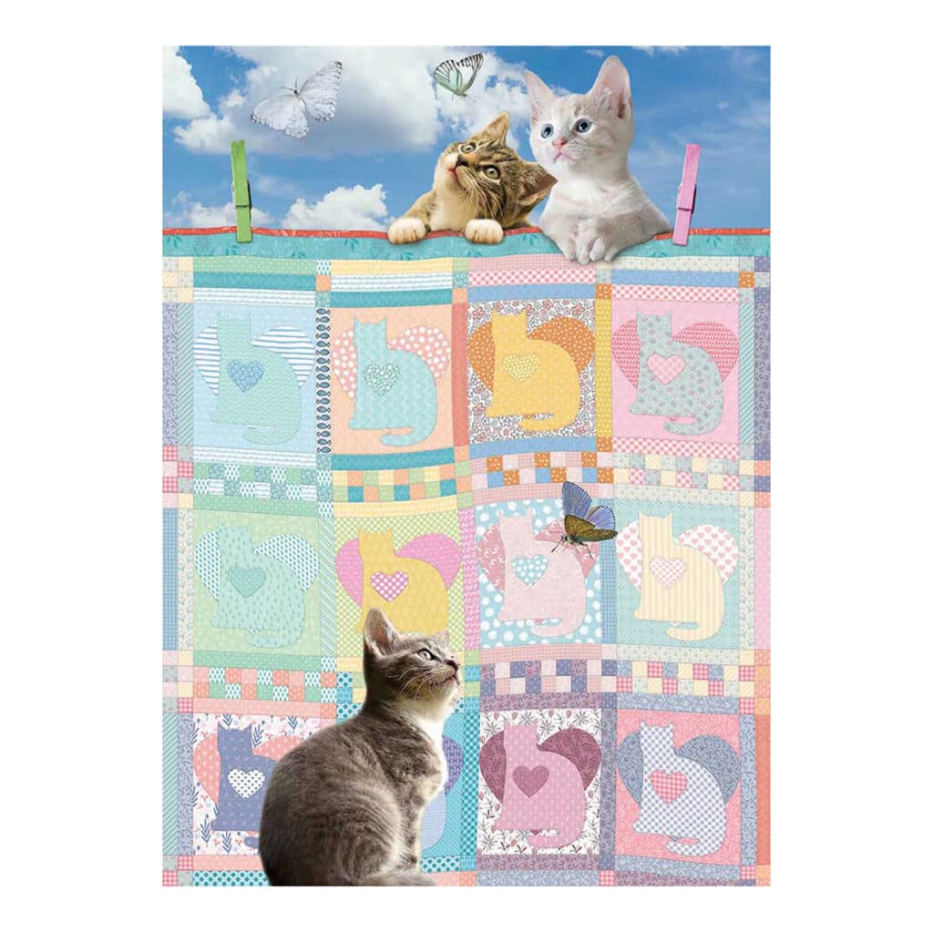 Pussel – Quiltad filt katter 500 Bitar