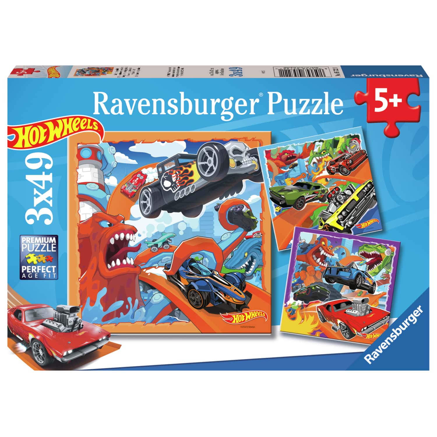 Ravensburger Barnpussel - Hot Wheels Bilar 3x49 Bitar