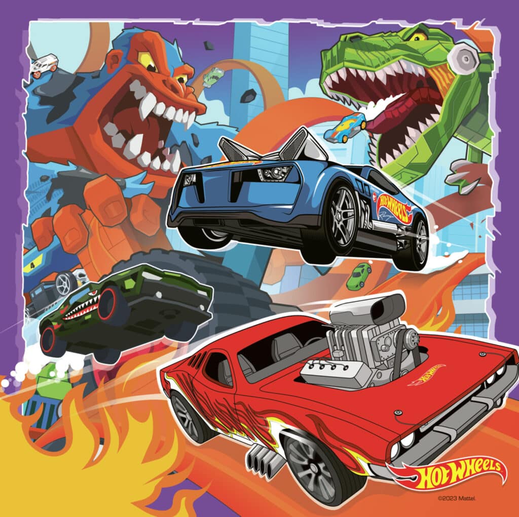 Ravensburger Barnpussel – Hot Wheels Bilar 3×49 Bitar