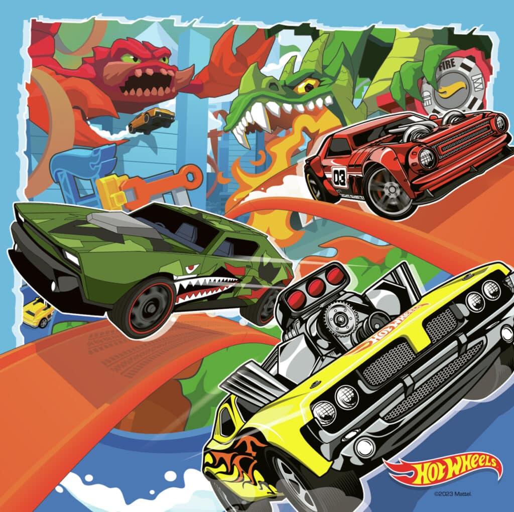 Ravensburger Barnpussel – Hot Wheels Bilar 3×49 Bitar