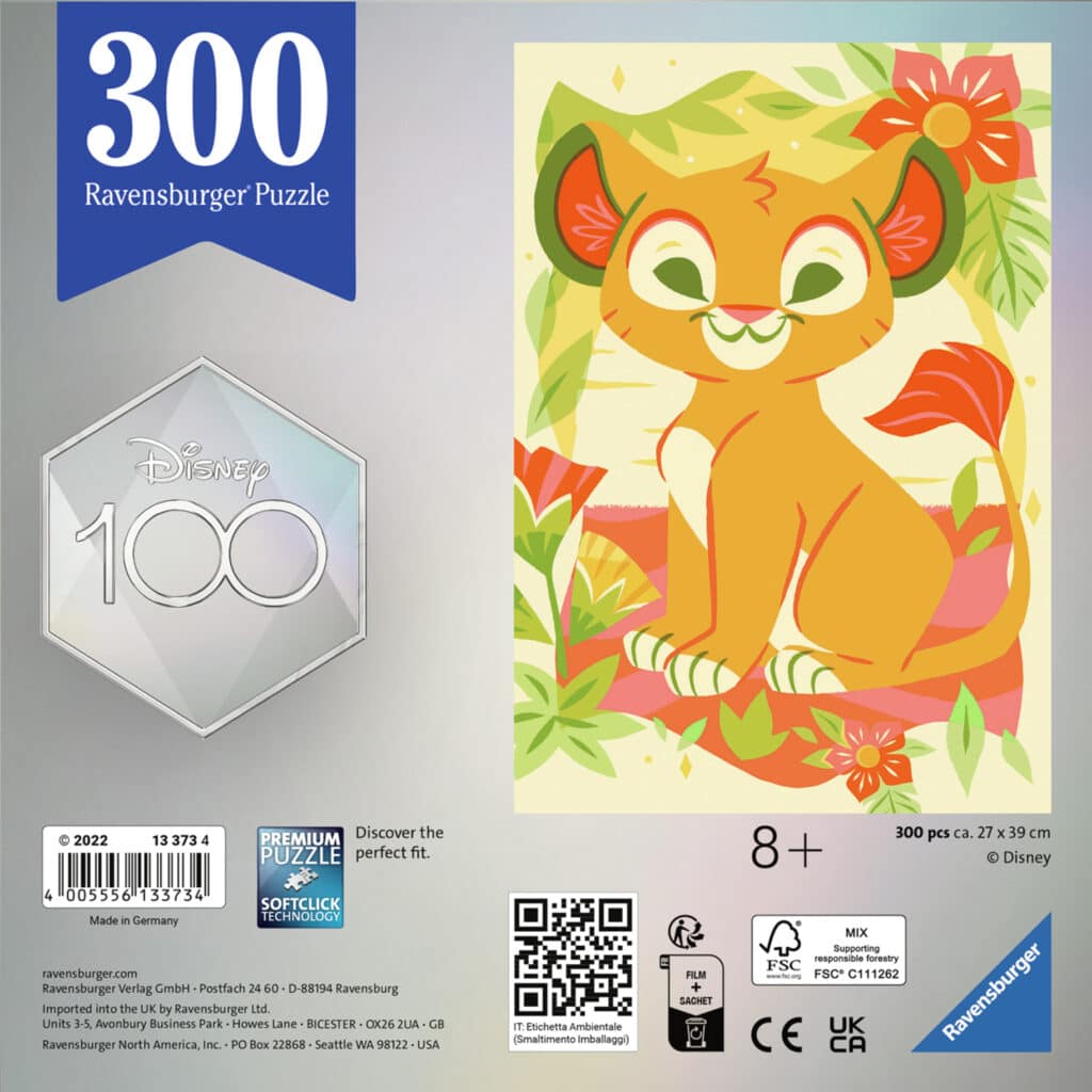 Ravensburger Pussel – Disney 100 års jubileum: Simba 300 Bitar