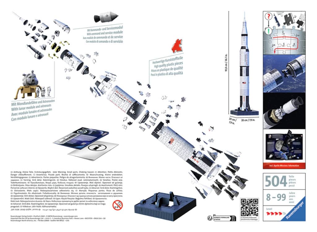 3D Pussel – Apollo Saturn V Rocket 440 Bitar