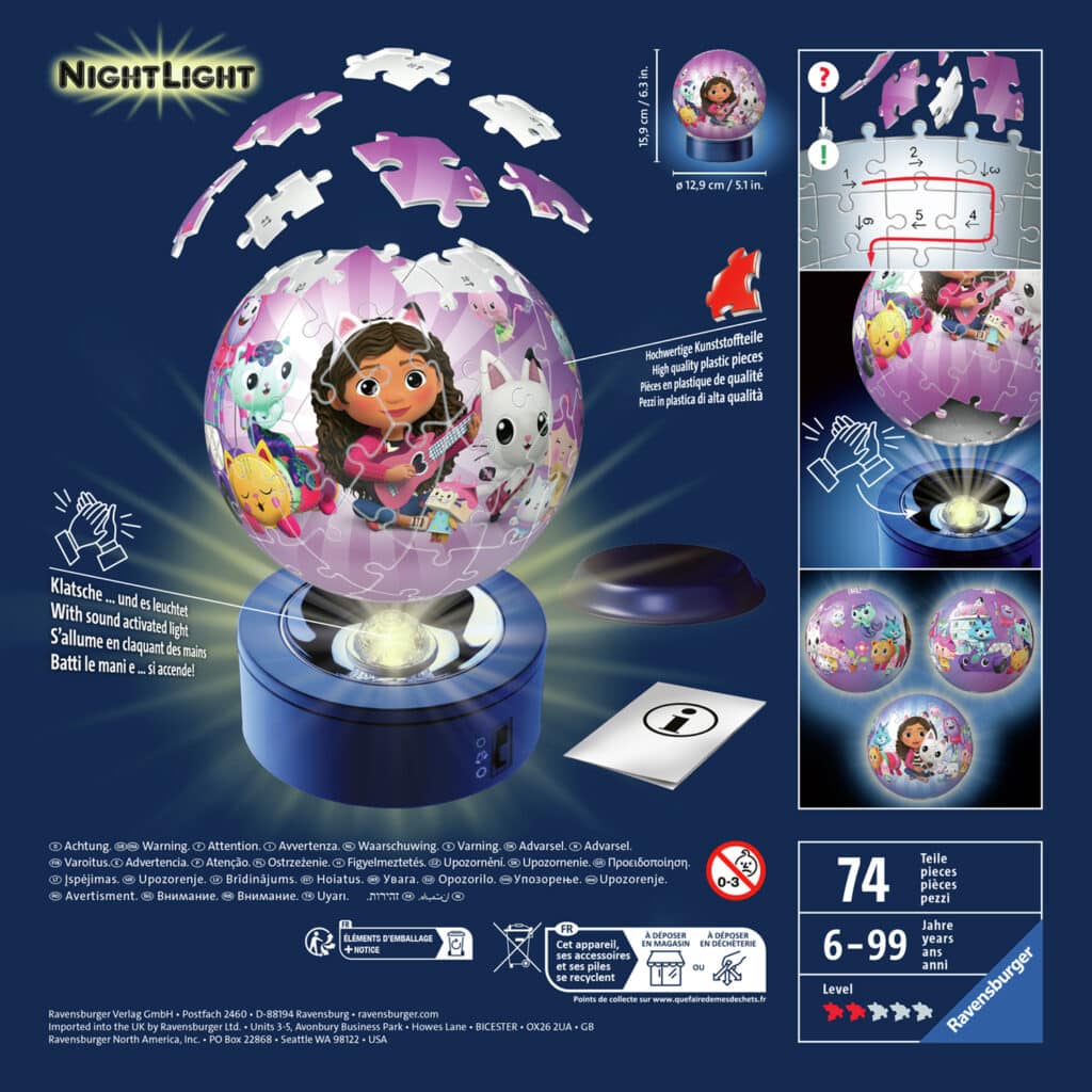 Ravensburger 3D Pussel – Gabbys Dockskåp med ljus 72 Bitar