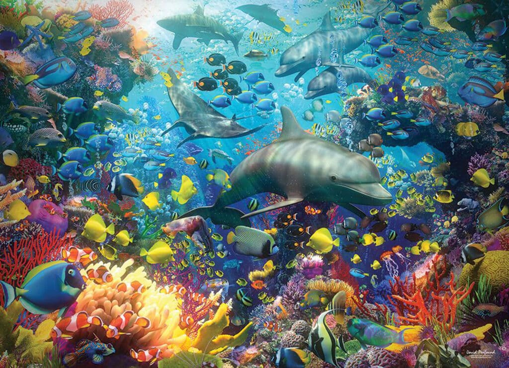 Pussel – Vibrant Sea: Livet under vattenytan 1000 Bitar