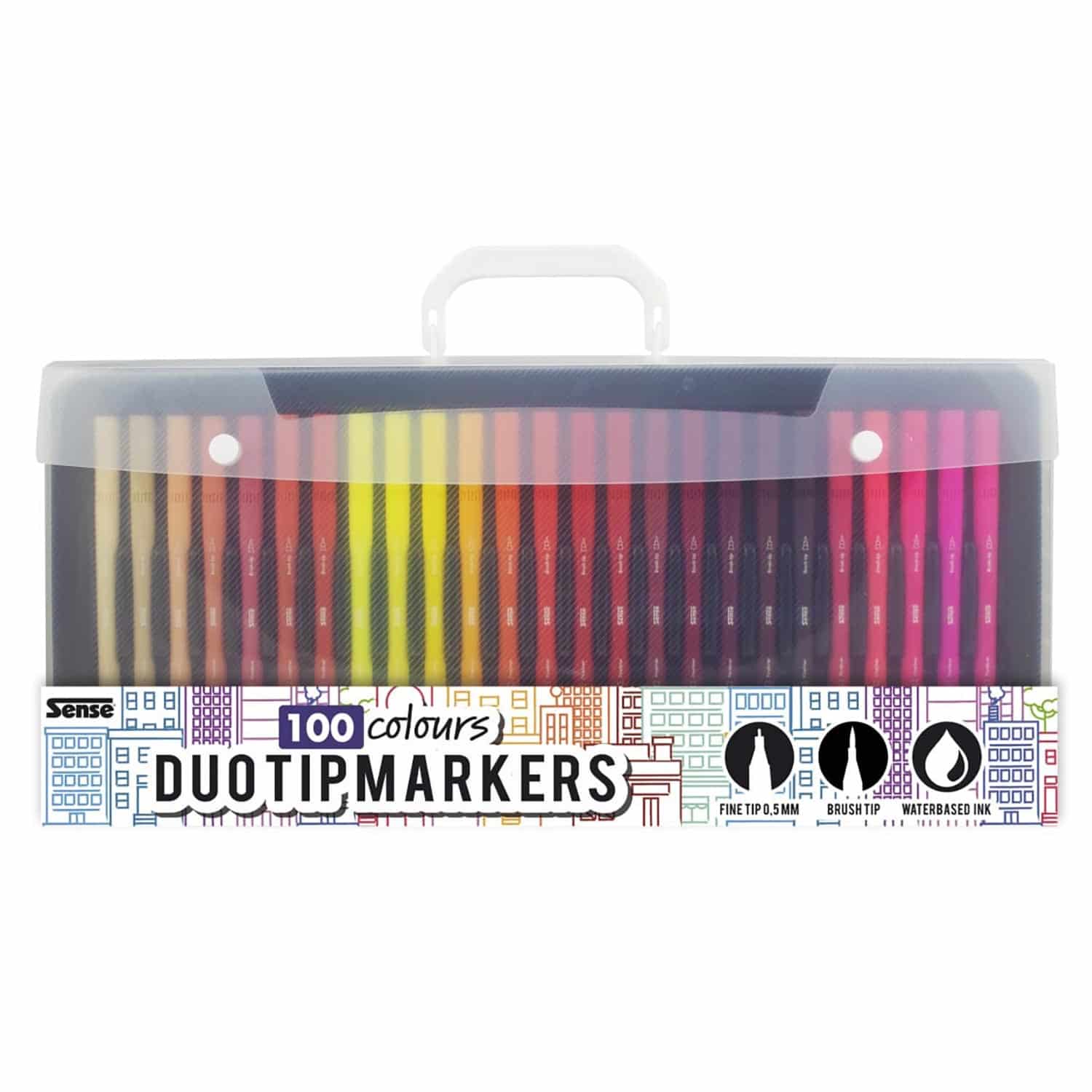 Tuschpennor dubbelspets 100-pack
