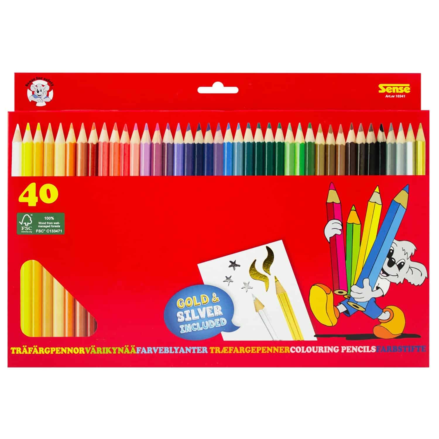 Träfärgpennor 40-Pack