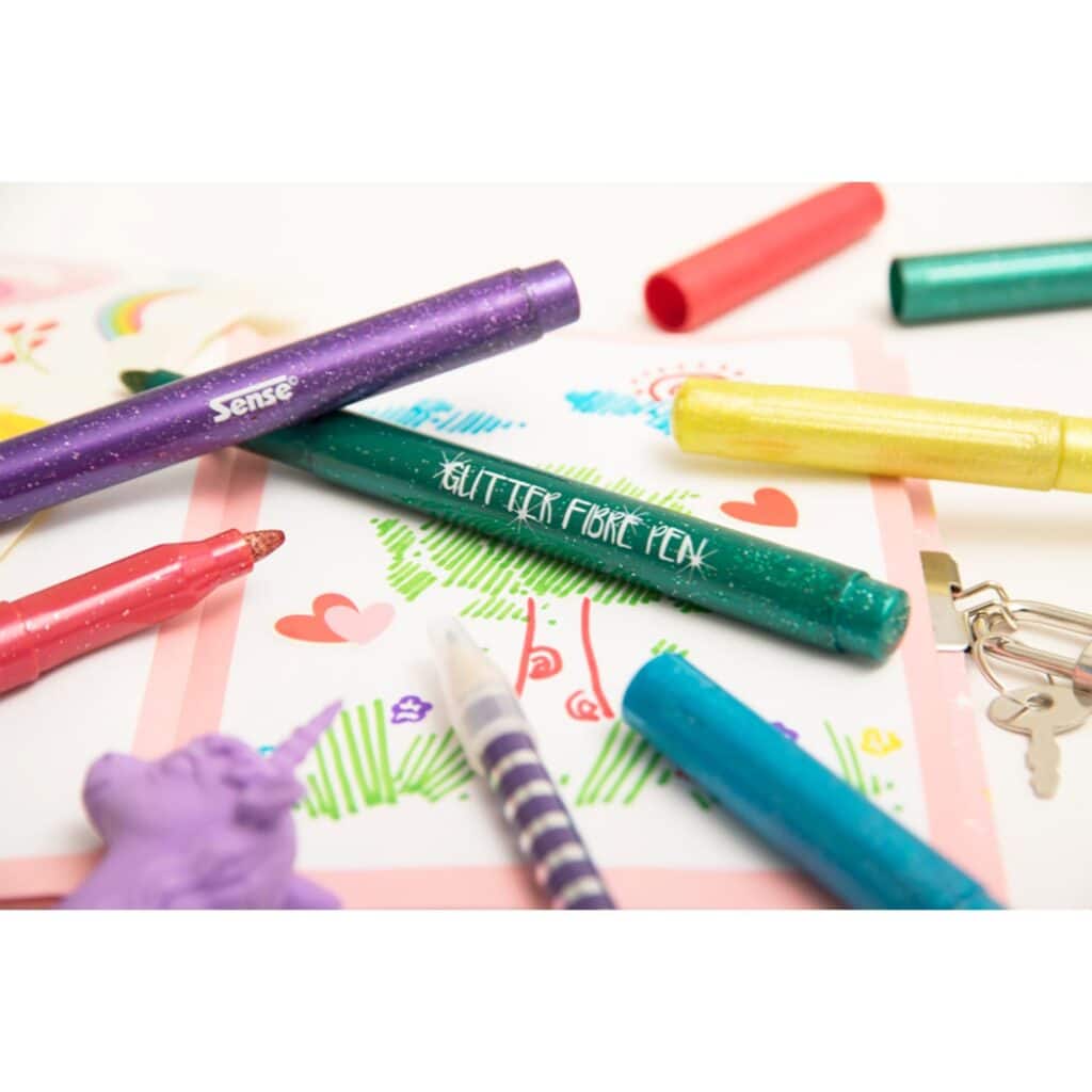 Glitter Fiberpennor 6-Pack