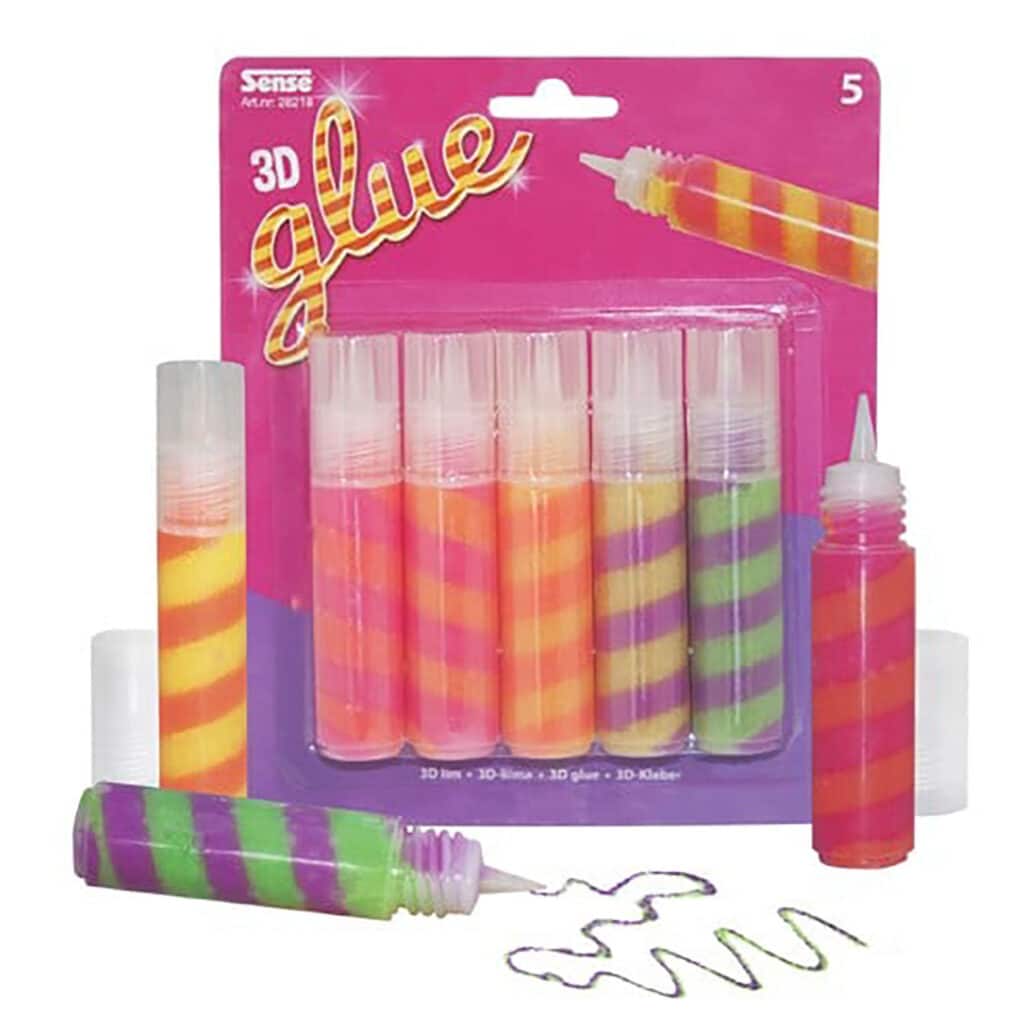 3D Glitterlim Randig 5-Pack