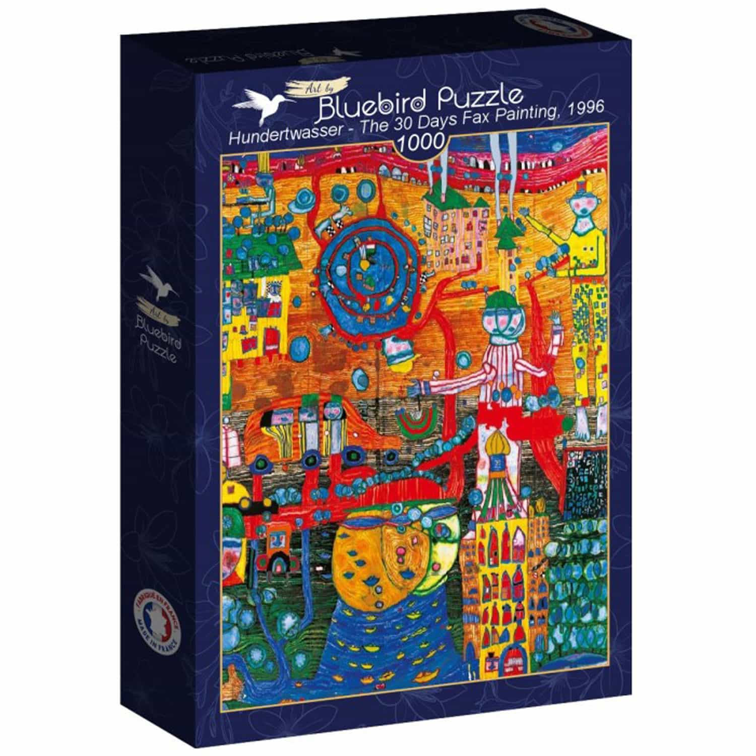 Pussel - Hundertwasser: 30 dagars Fax målning, 1996 1000 Bitar