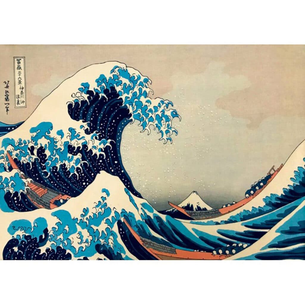 Pussel – Hokusai: Vågen utanför Kanagawa 1831, 1000 Bitar
