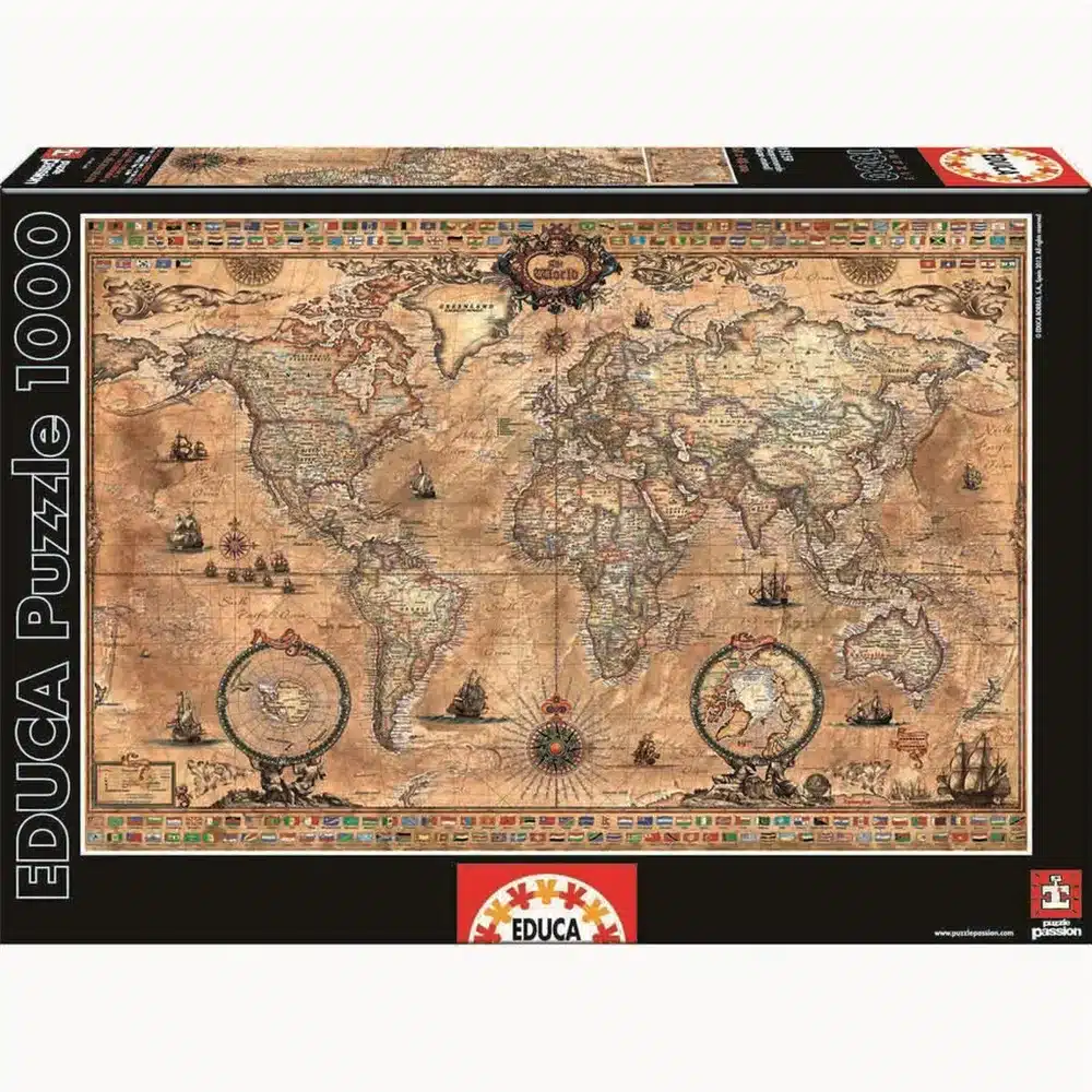 Pussel - Antique World Map, 1000 bitar