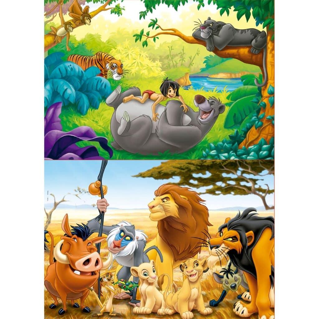 Educa Träpussel – Disney: Djurvänner 2×50 bitar