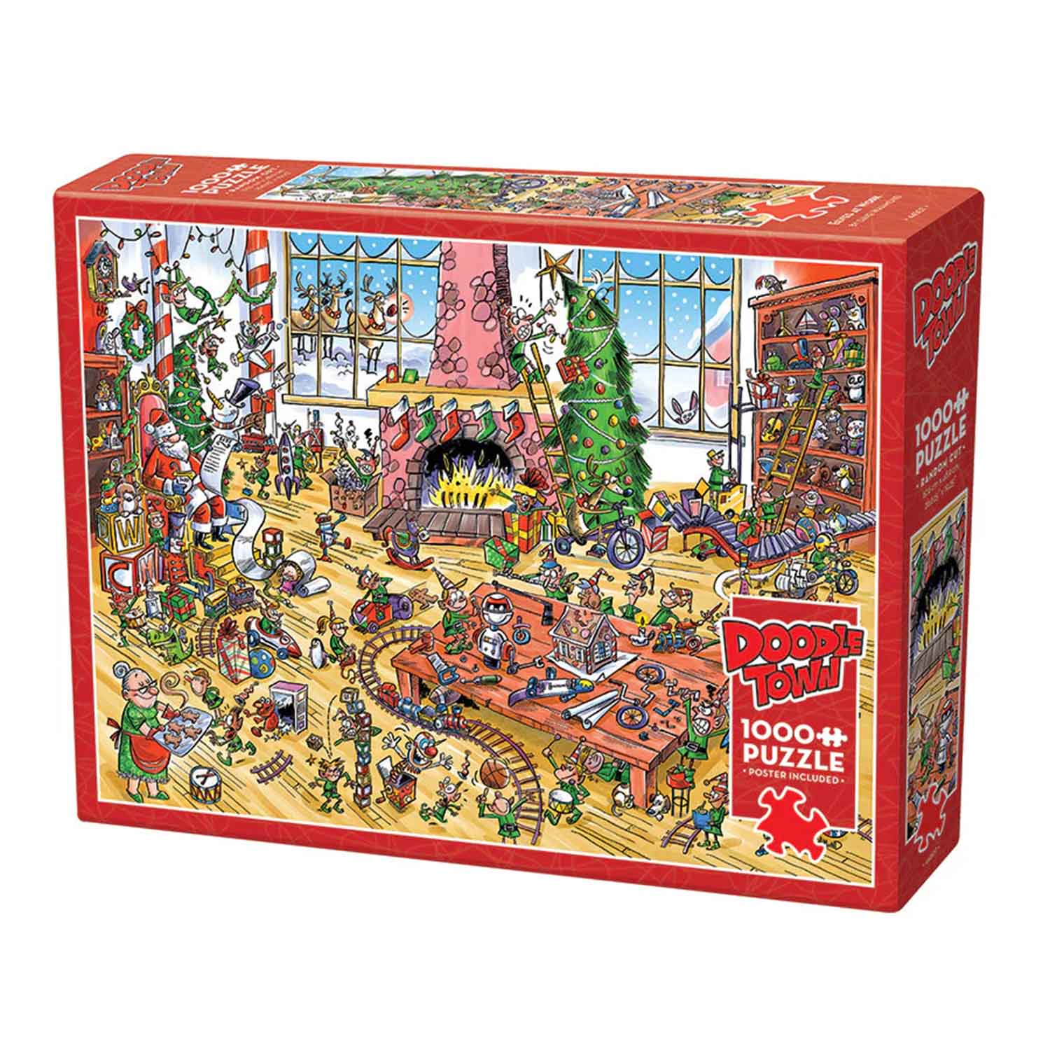 Pussel - Doodle town, Elves at work, 1000 bitar