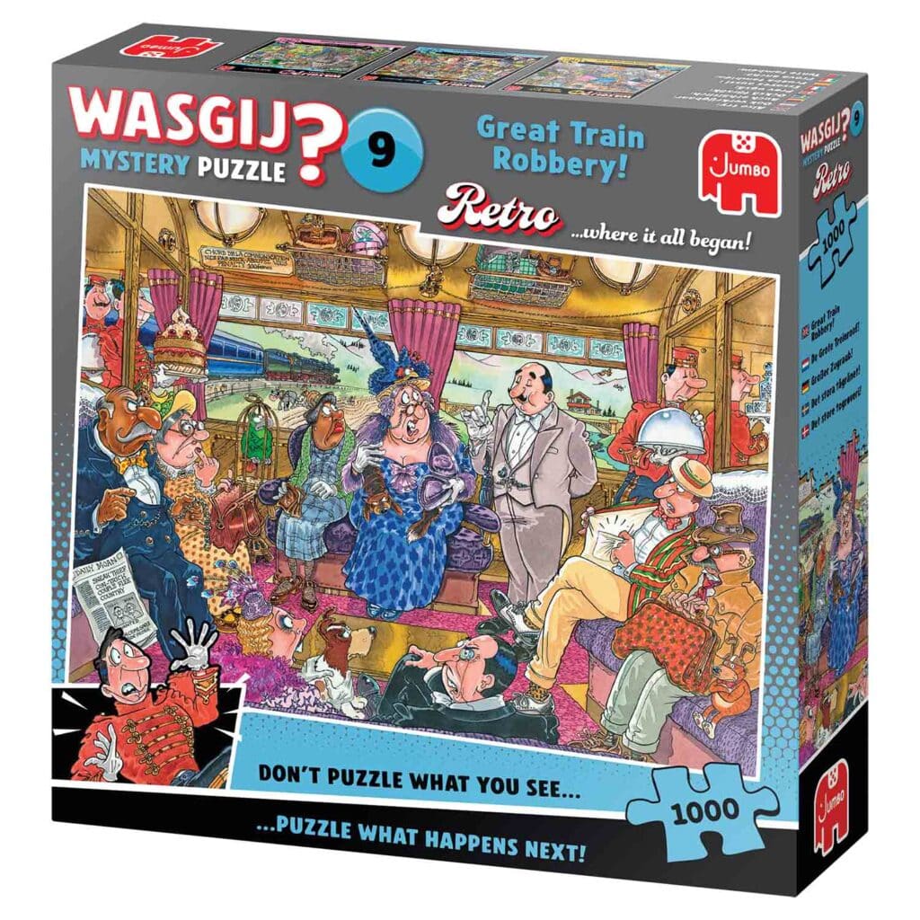 Pussel – Wasgij original retro 9, Great train robbery! 1000 bitar