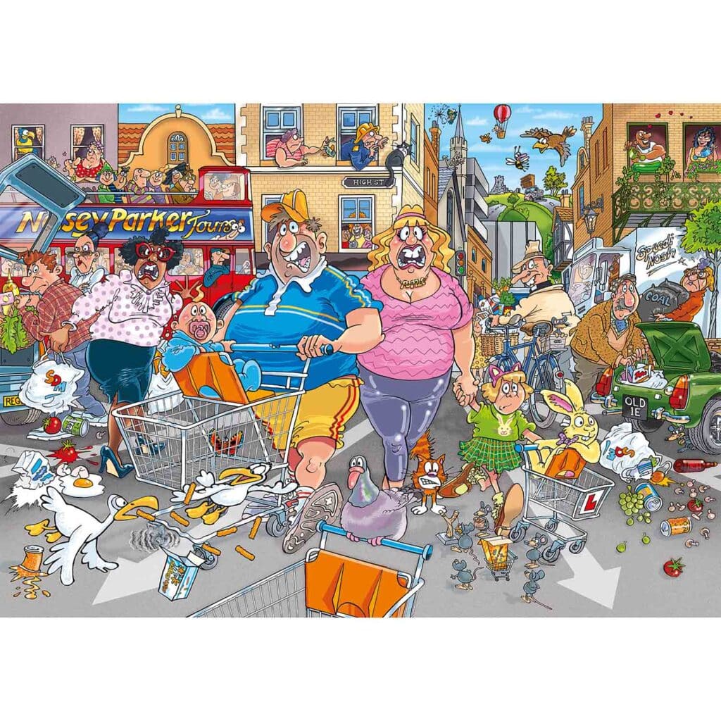 Pussel – Wasgij Original 46 Middle Aisle Madness! 1000 bitar