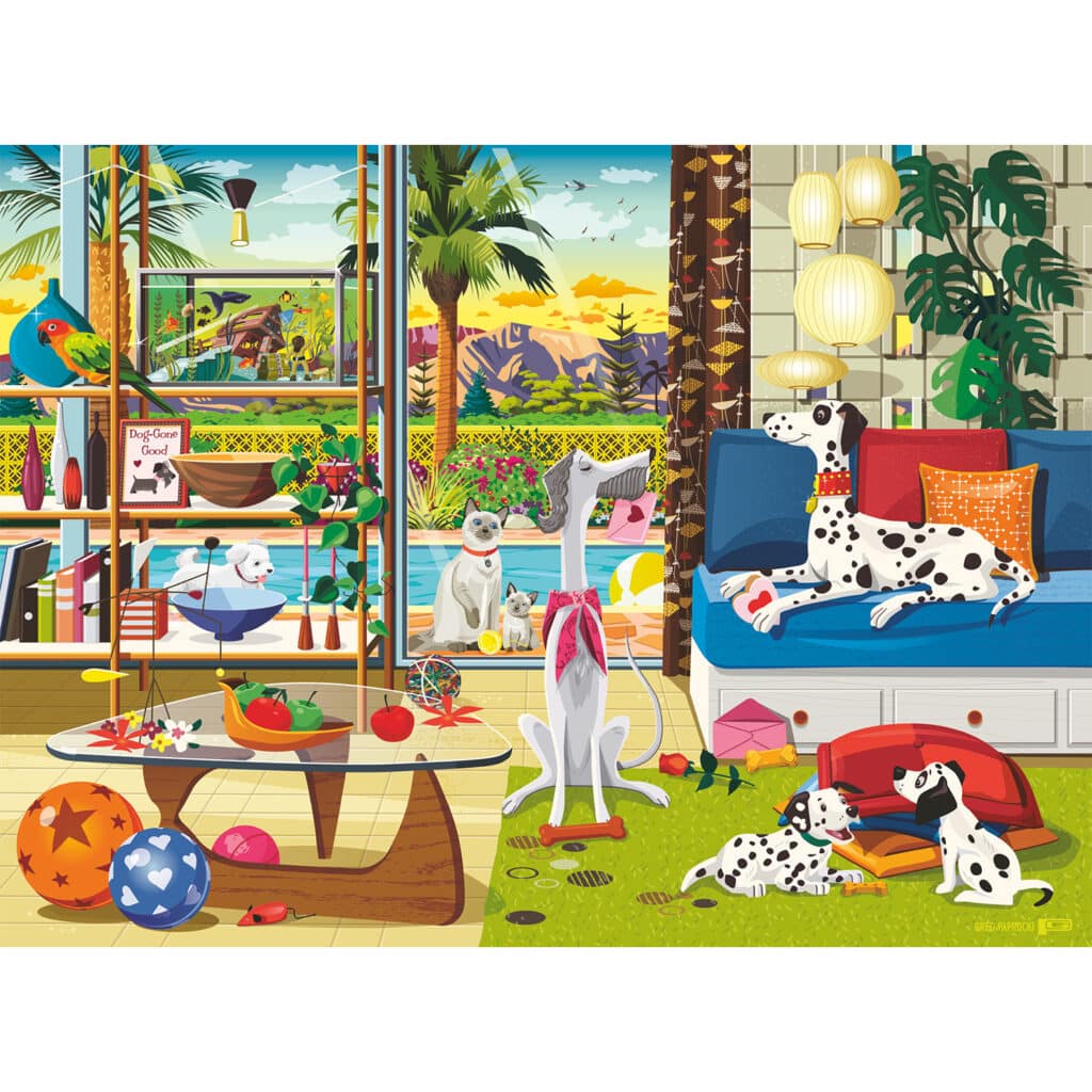 Ravensburger Pussel – Husdjur i Palm Springs 500 bitar