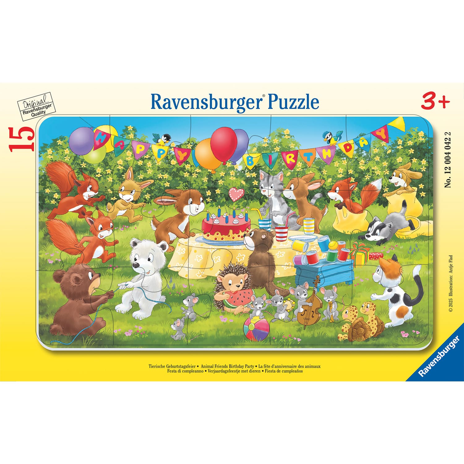 Ravensburger Barnpussel - Djurkalas 15 bitar