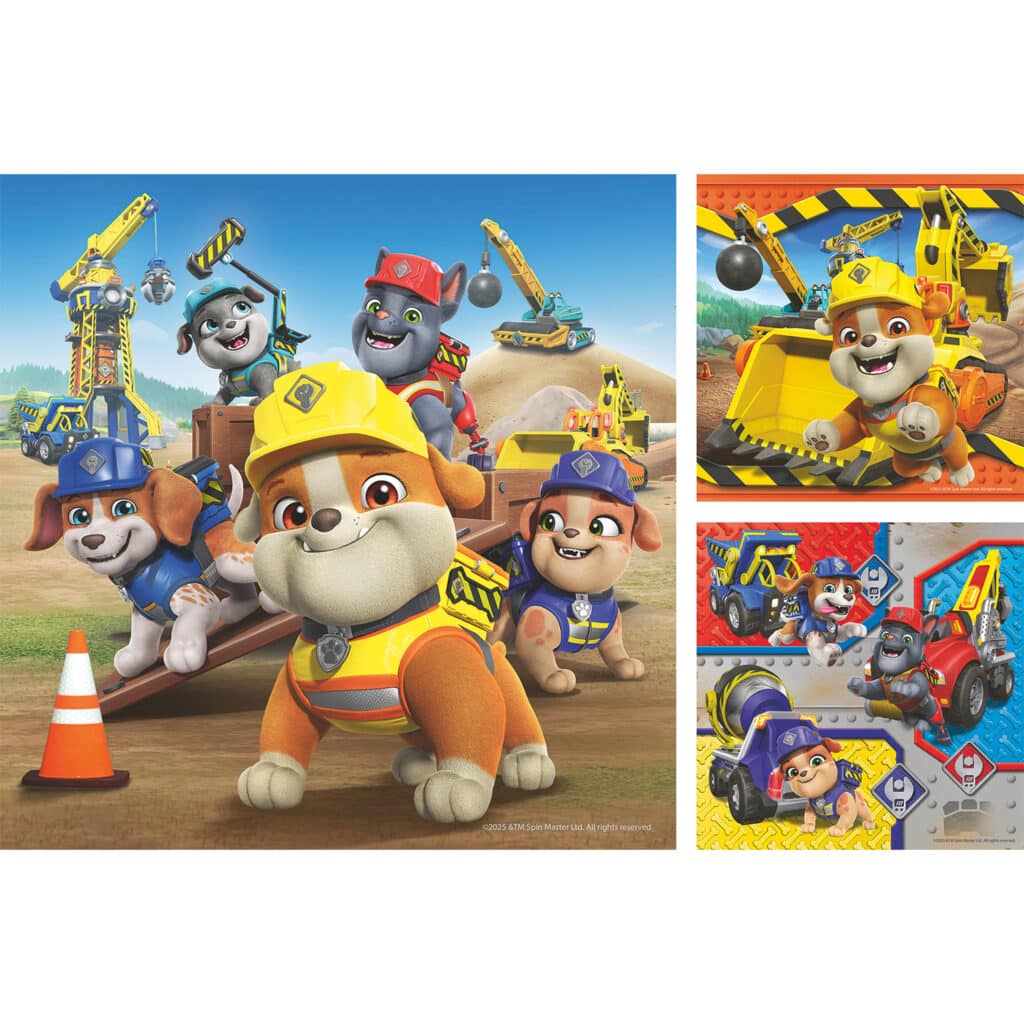Ravensburger Barnpussel – Rubble & Gänget: Arbetsfordon 3×49 bitar