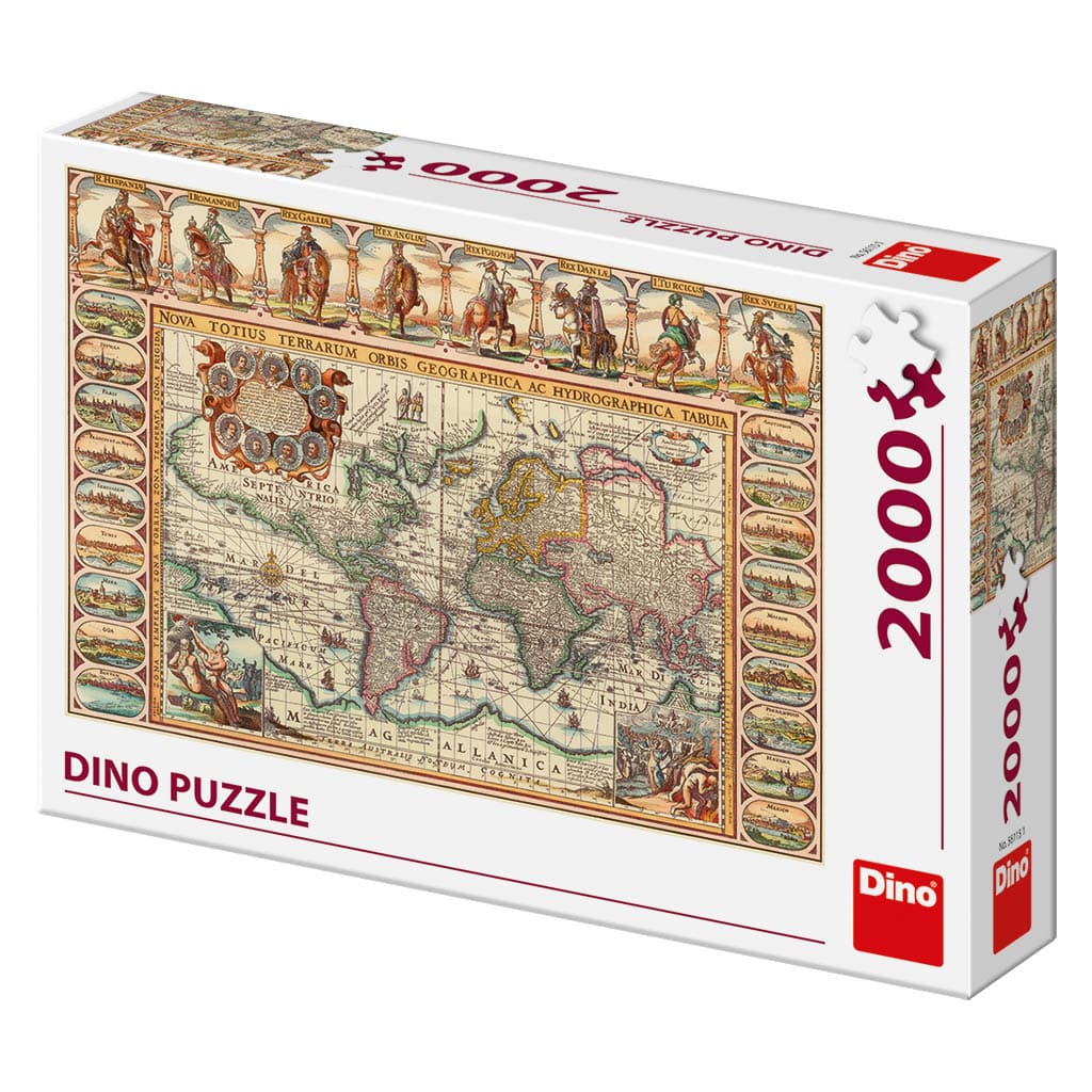 Pussel - Antique World Map, 2000 bitar