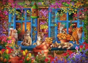 Pussel - Window Shelf Cats,300 Bitar