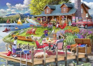 Pussel - Lake View Cabin Mountain Time,500 Bitar