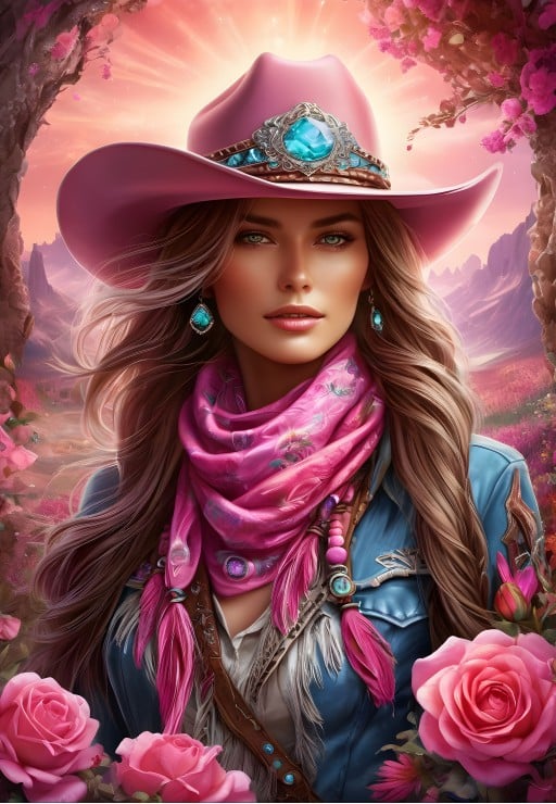Pussel - Pink Cowgirl 1000 Bitar
