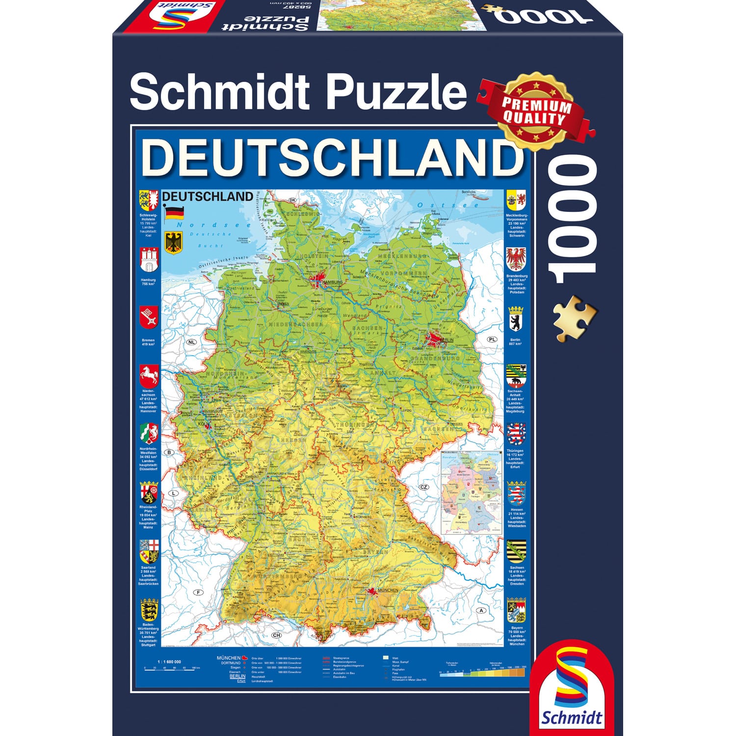 Schmidt Pussel - Karta över Tyskland 1000 bitar
